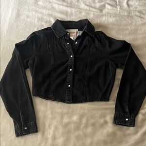 Western Long Sleeve Black Denim Shirt